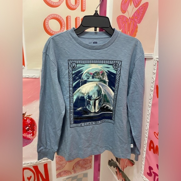 NWOT GAP x Star Wars Blue Long Sleeve Graphic Tee - Picture 1 of 6